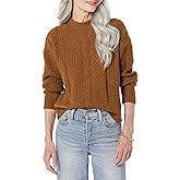 Amazon Essentials Womens Soft-Touch Modern Cable Crewneck Sweater (Available in Plus Size)