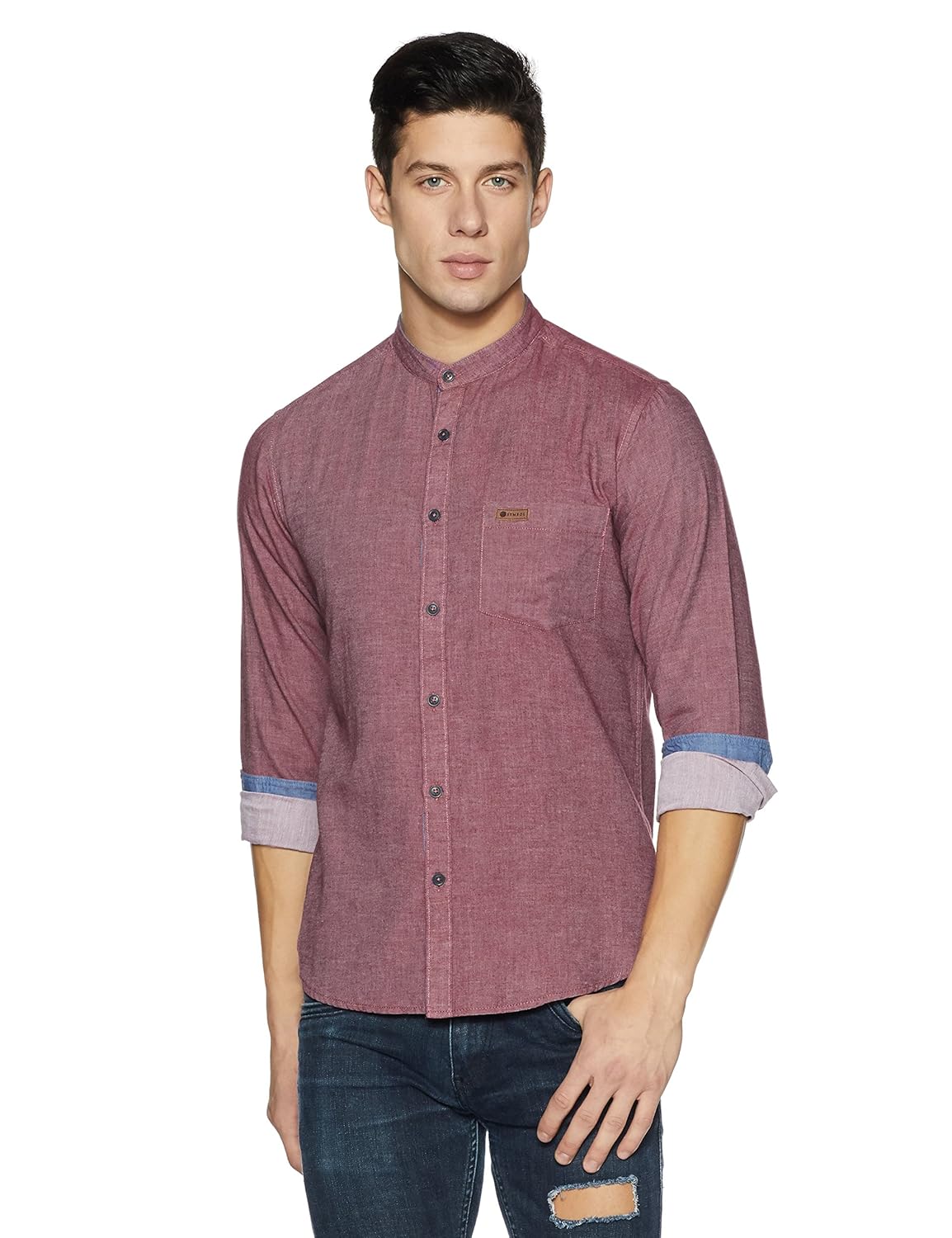 symbol amazon brand men's regular fit casual shirt