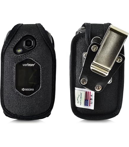 Custodia In Pelle Vegan Con Clip Girevole Per Kyocera DuraXV Extreme E4810 - Wireless Protech