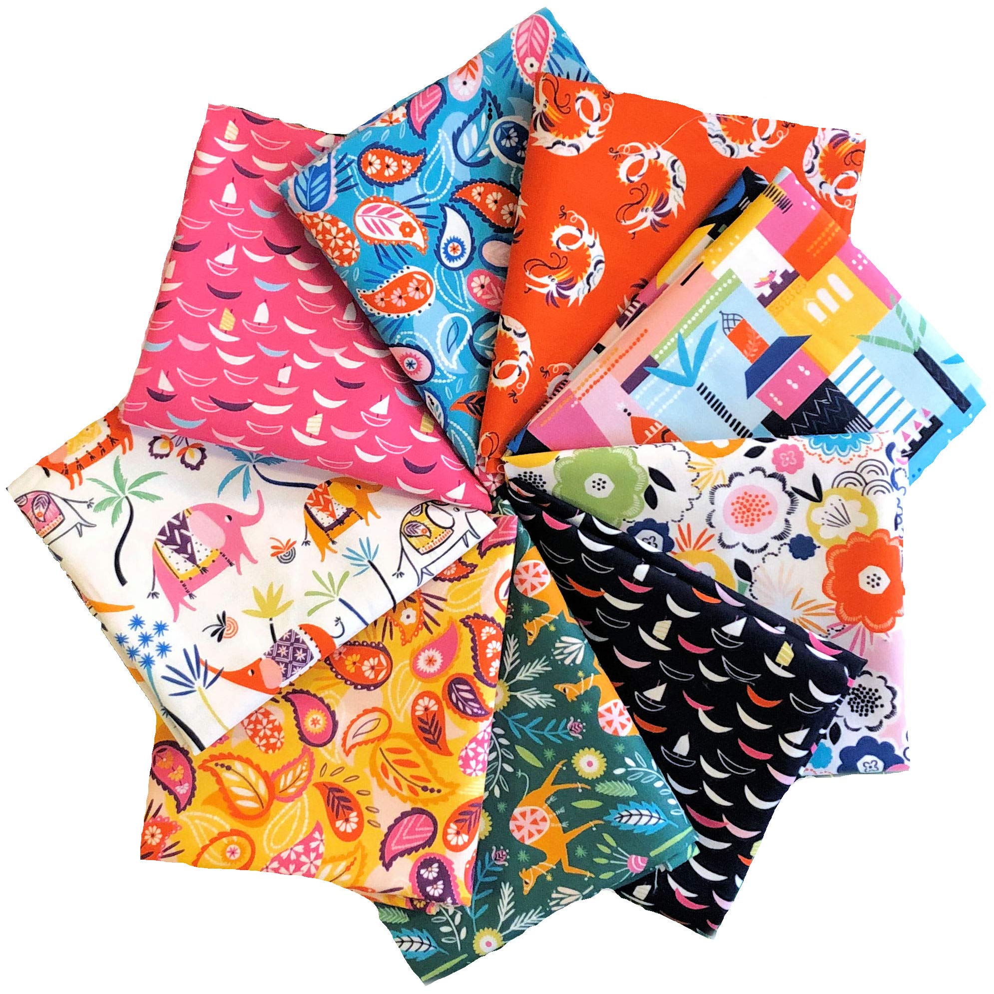 Dashwood Studio Quilting Weight Cotton Fabric Fat Quarter Pack (Silk Road)