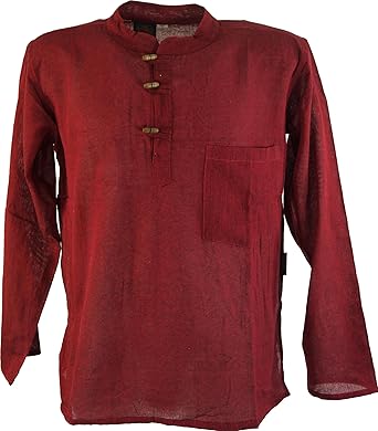 Guru-Shop Nepal Fischerhemd Goa Hippie, Herren, Baumwolle, Hemden Alternative Bekleidung