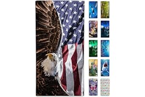 alottagifts American Eagle Beach Towel 30" x 60" Microfiber USA Flag Sand Free Quick Dry Travel for Adults Teen Children (American Eagle USA Flag)