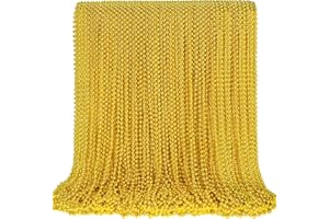 SHAOQINLIN 100Pcs Bead Necklace, Mardi Gras Beads Necklaces 33" Metallic Beaded Costume Necklaces Party Necklaces for Mardi G