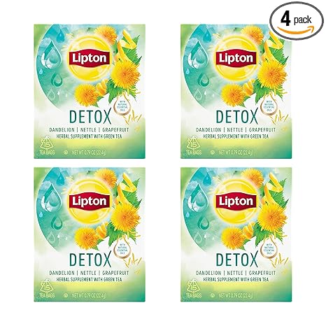 Lipton Herbal Supplement With Green Tea Detox 15 Ct Pack Of 4 Amazon Com Grocery Gourmet Food