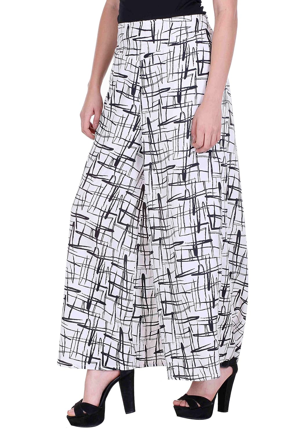 deewa lined white printed palazzo