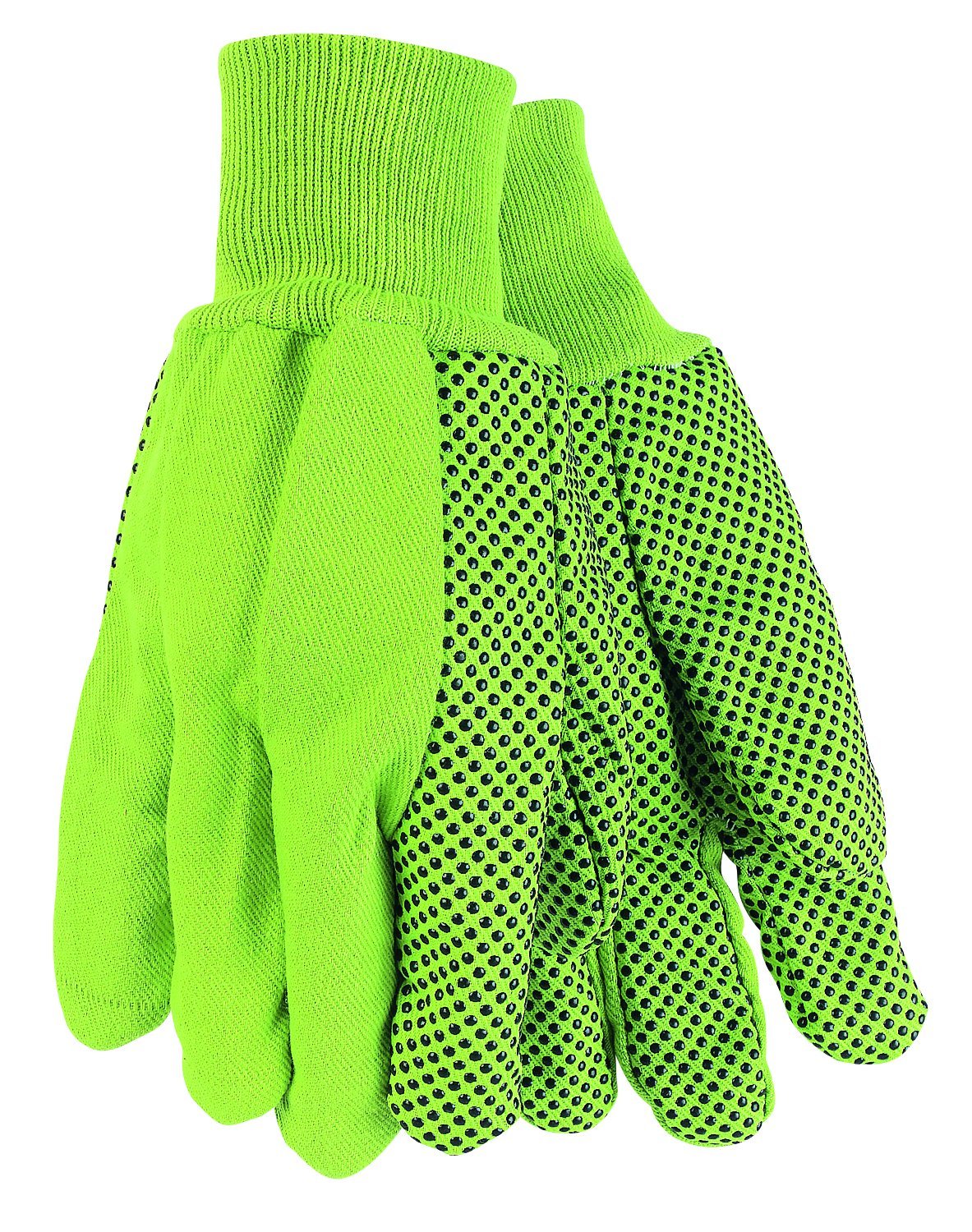 MCR Safety 9018DG Cotton Dotted Double Palm High Visibility
