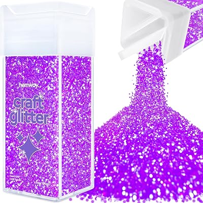 Hemway Glitter Shaker Fluorescent Purple 130g Chunky For Resin Epoxy Crafts