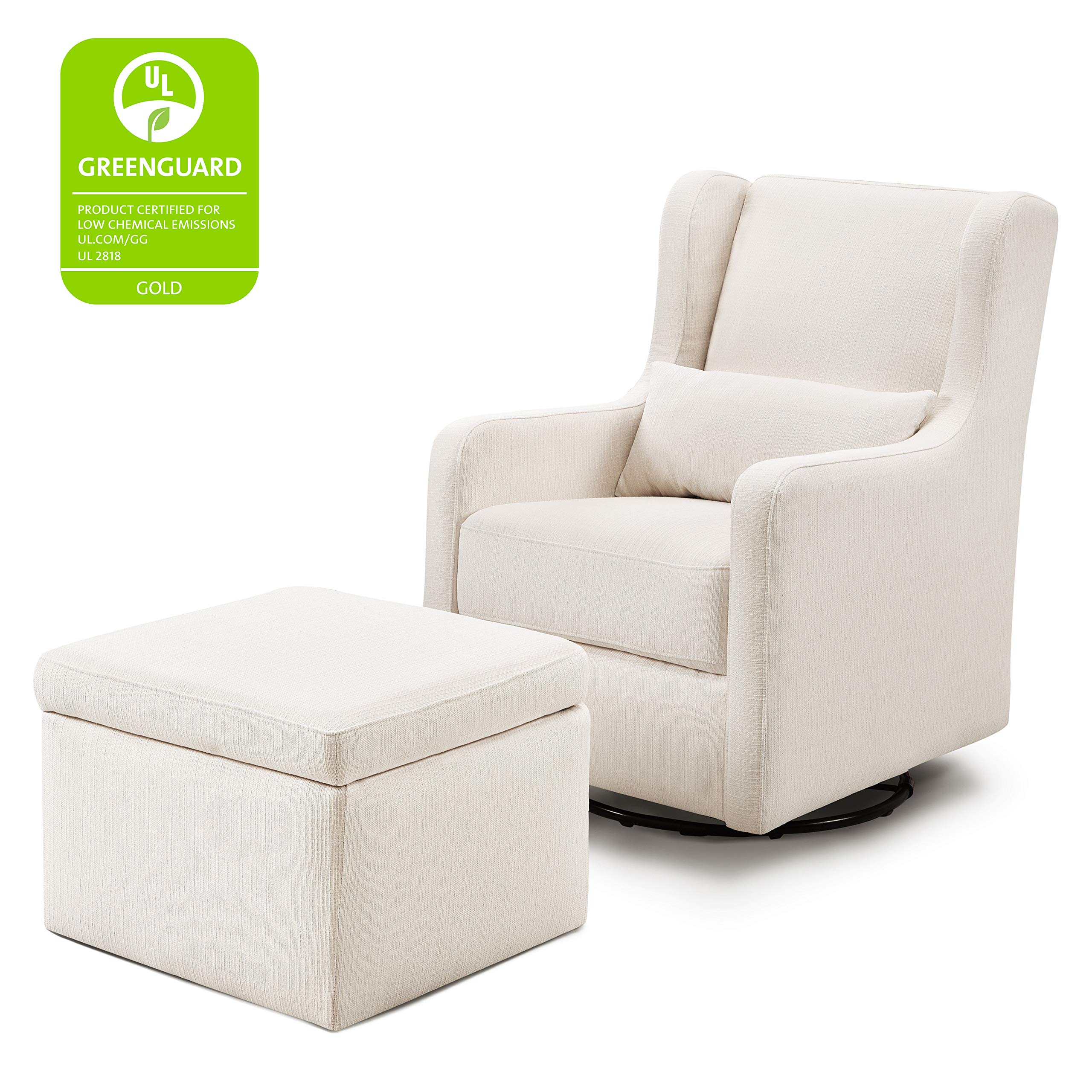 Carter's by Davinci Adrian Swivel Glider with Storage Ottoman in Cream