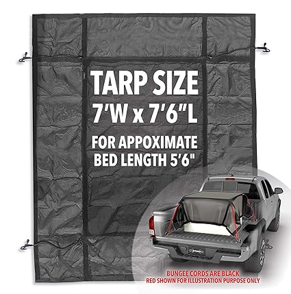 Spider Smart Tarp 7 X 7 6 Mesh Heavy Duty Truck Bed Cover With Attached Adjustable Bungee Cords Cargo Net Alternative For Short Bed Pickup Amazon In Car Motorbike