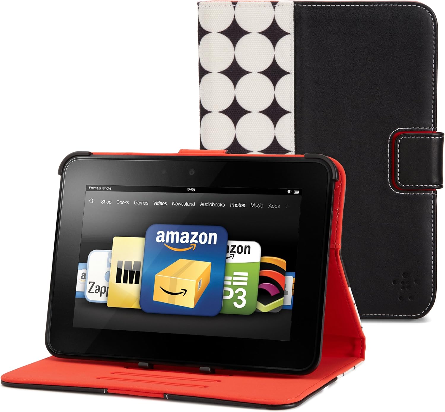 Amazon Co Jp Kindle Fire Hd 12年モデル ケース Belkin モッズ カバー ケース With スタンド ブラック Kindleストア
