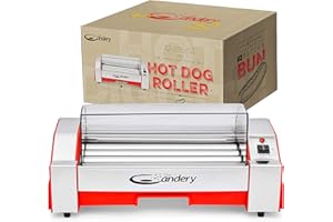 The Candery Upgraded Hot Dog Roller - Sausage Grill Cooker Machine - 6 Hot Dog Capacity - Household Hot Dog Machine Upgraded 