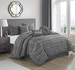 Stratford Park Gray Comforter Sets for King Bed, 7