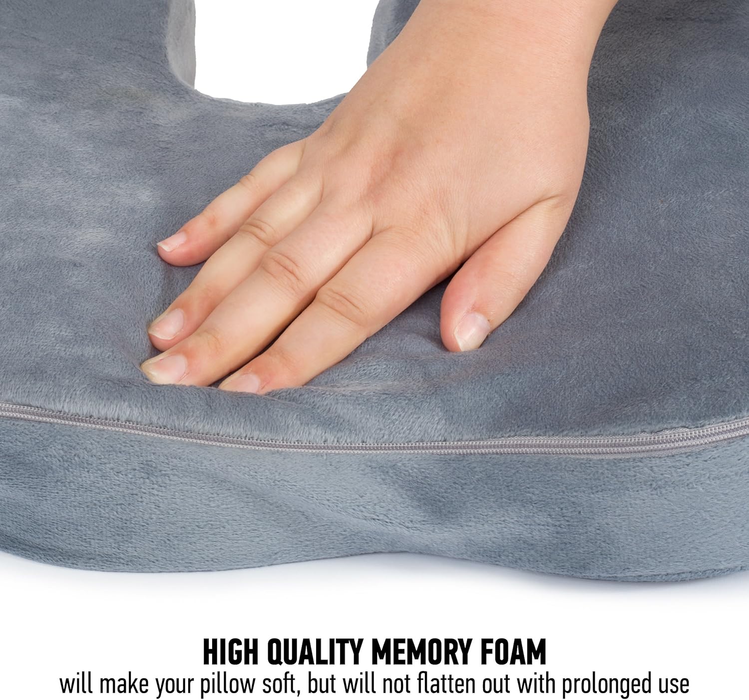 Dr. Flink Tailbone Seat Cushion - Pain Relief Chair Pillow, Cool Gel-Enhanced 100% Memory Foam, Orthopedic & Quality Comfort | Support & Relives Back & Sciatica, for Car, Truck, Home, and Office: Home & Kitchen