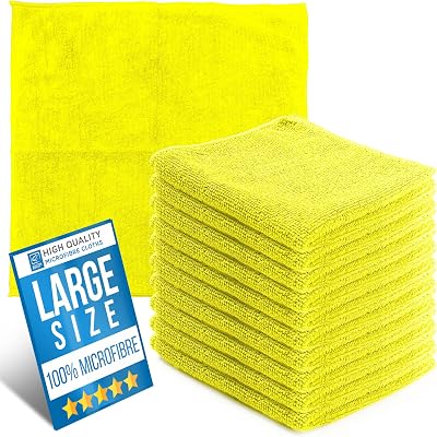 TDBS Microfiber Cleaning Cloth Large 40x40cm Yellow 10 Pack