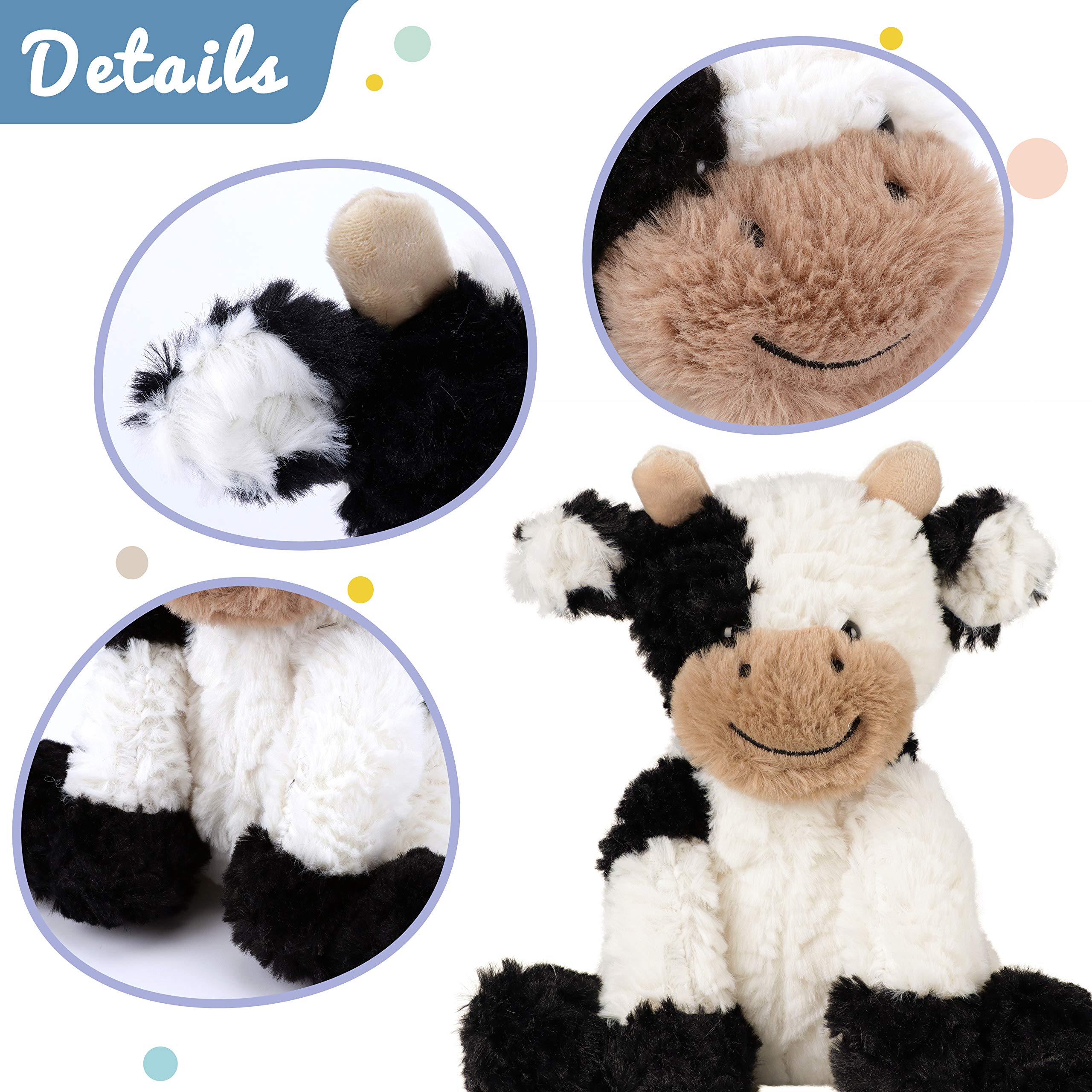 Hopearl Kuschelige Kuh Aus Weichem Plüsch - Niedliche Milchkuh Als Kuscheliges Geschenk Für Jungen, Mädchen & Kinder (22,9 cm) 5