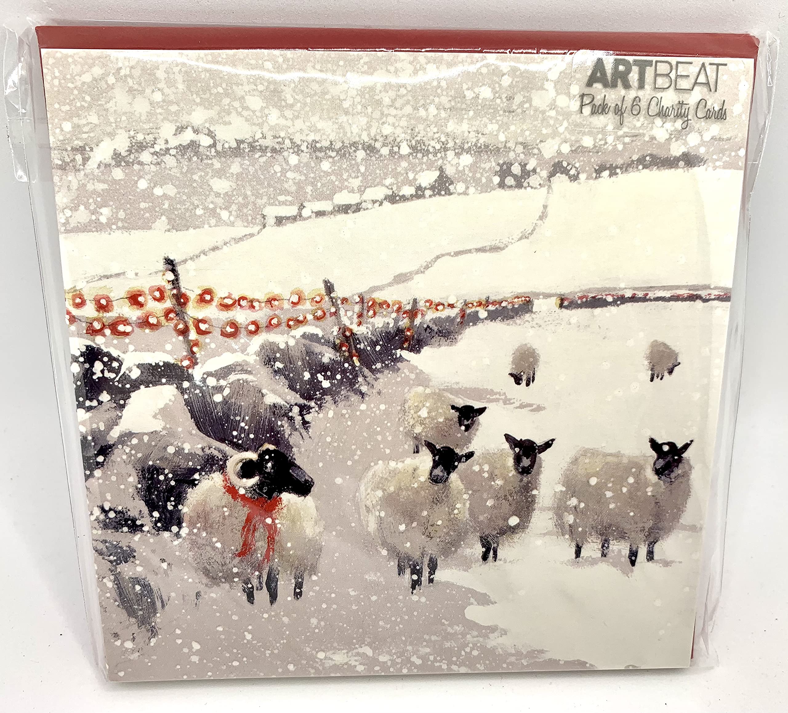 Art Beat Sheep Christmas Cards - Winter Flock - Pack of 6 in aid of Shelter