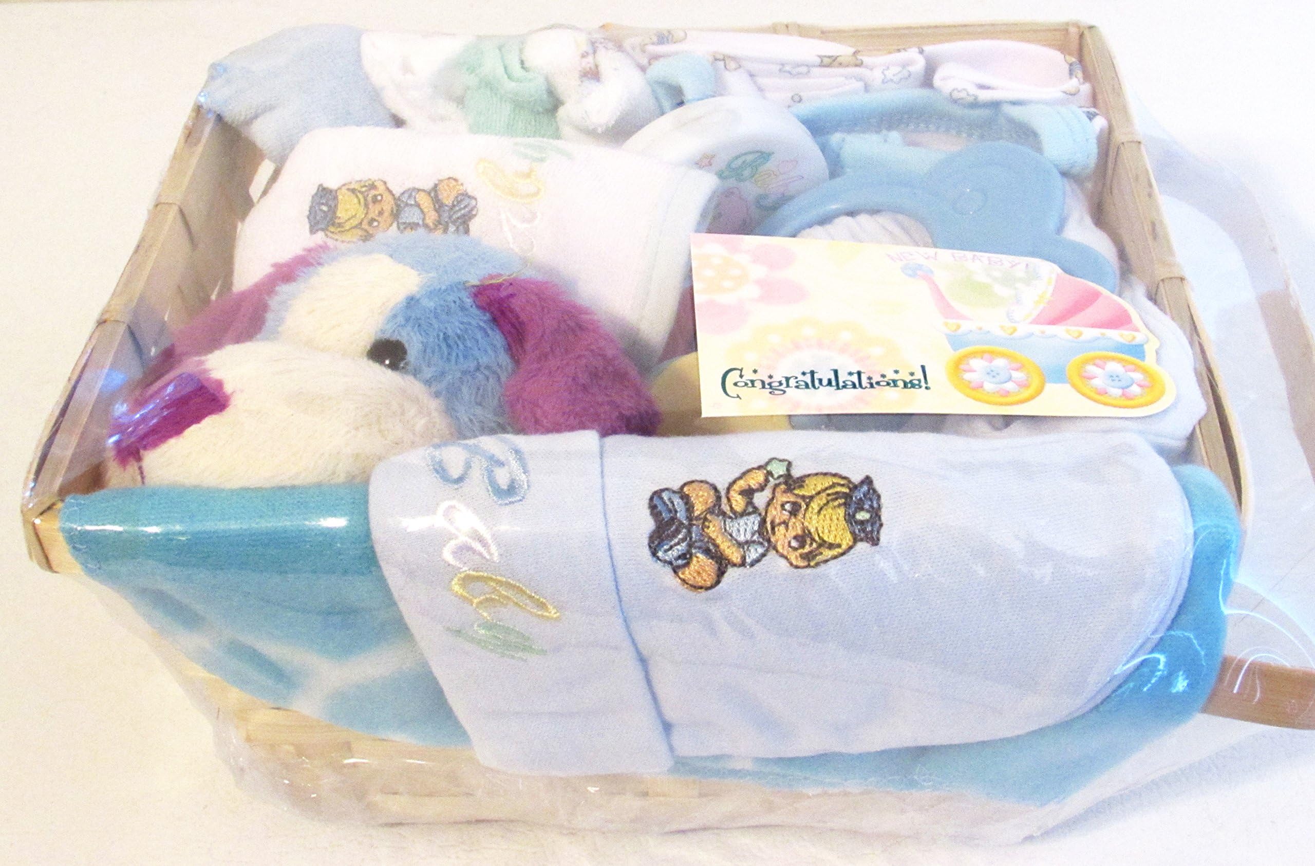 Cute Baby Gift Basket 10 Piece (blue)