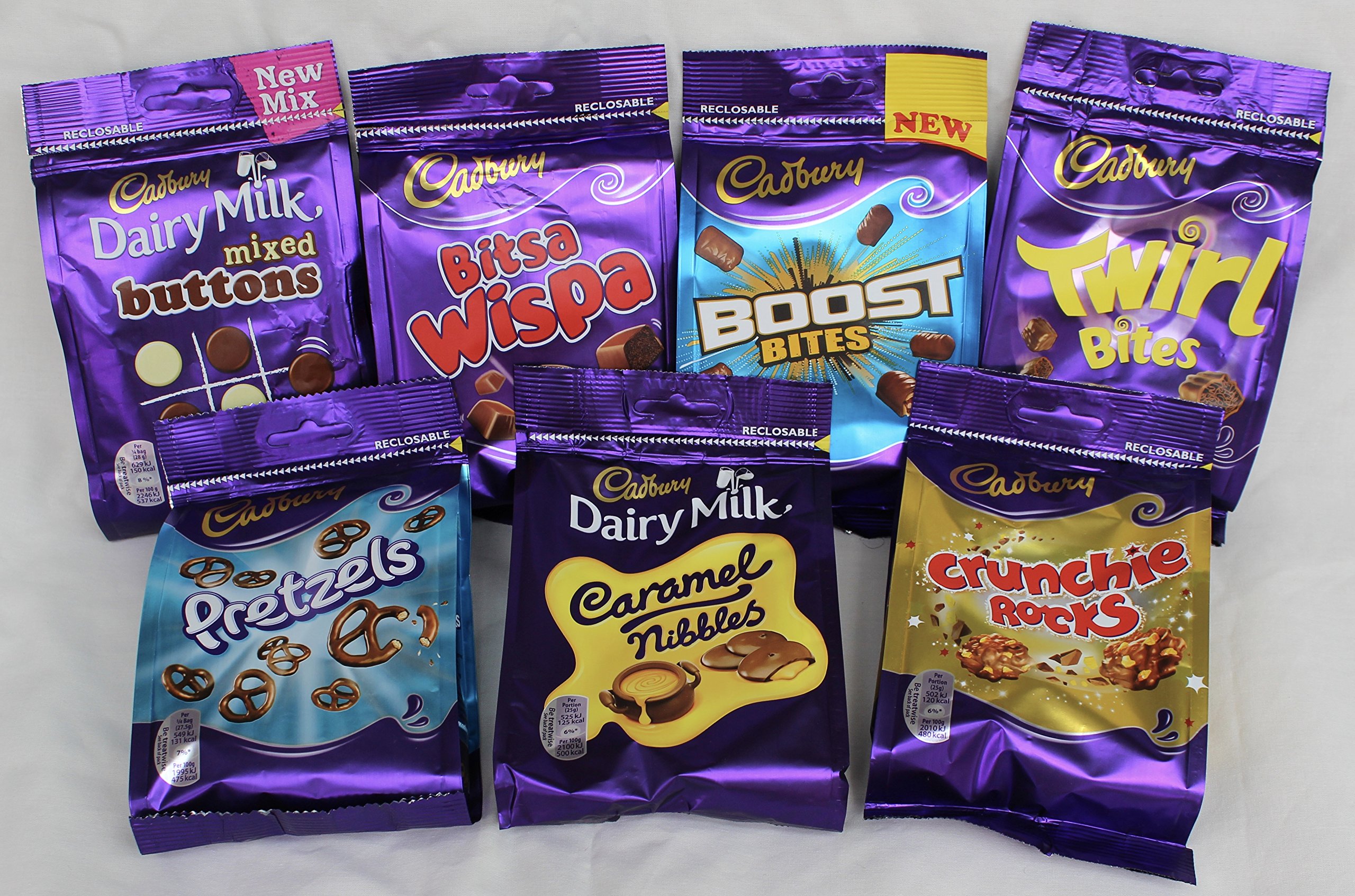 Cadbury Dairy Milk Most Popular Chocolate Bags From England- Mixed Buttons, Bits Wispa, Boost Bites,