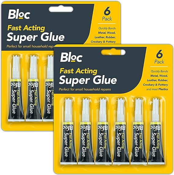 6 Tubes of Quick Strong Bond Super Glue for Metal Wood Leather Rubber Pottery Repair Adhesive