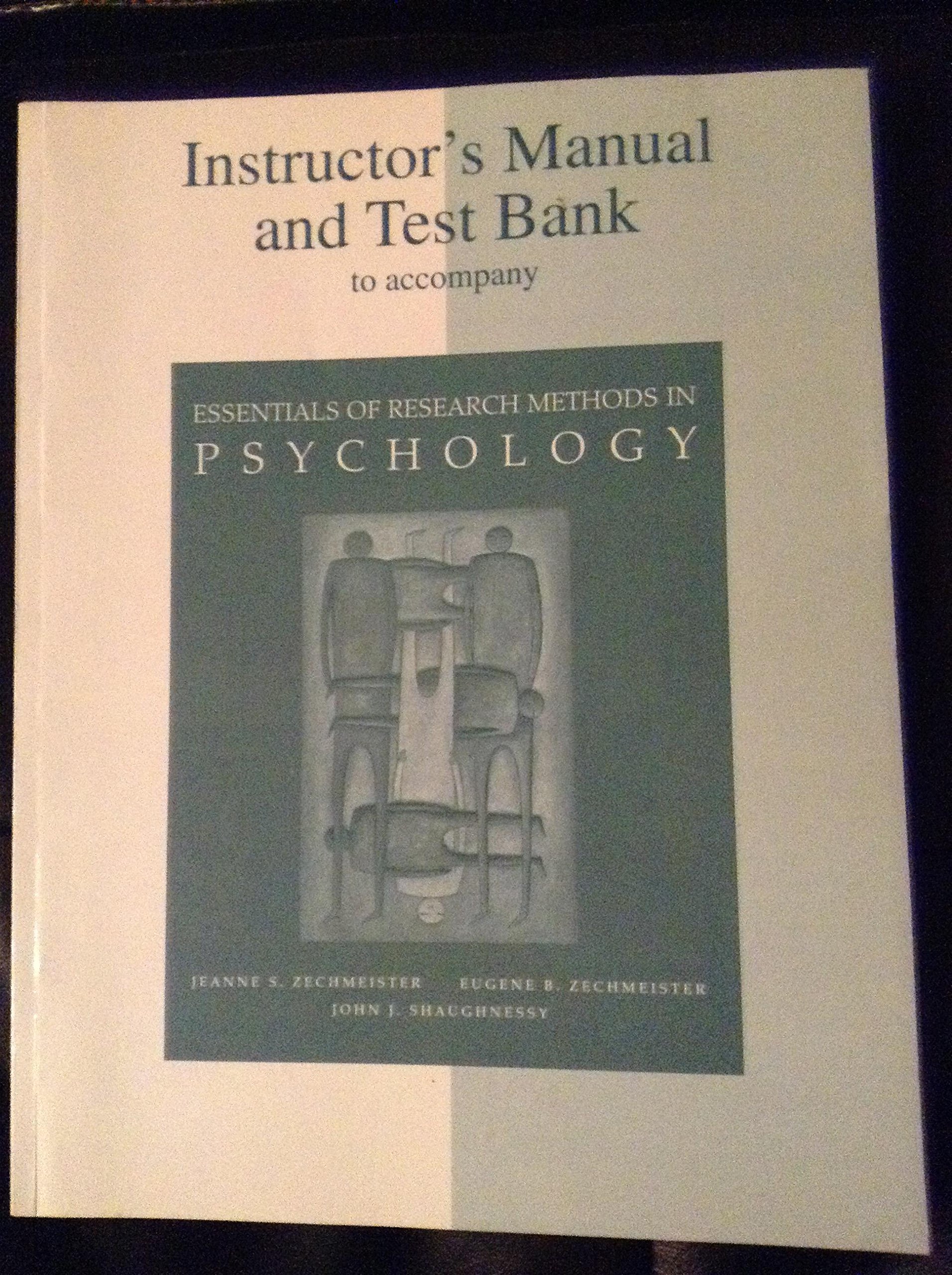 Instructor's Manual/Test Bank for Essentials of Research Methods in  Psychology Paperback – Import, 2000
