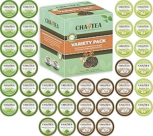 Cha4TEA 36-Count Assorted Green Tea for Keurig K-Cup Brewers (Matcha Green Tea, Green Tea, Jasmine Green Tea, Oolong Green Tea)