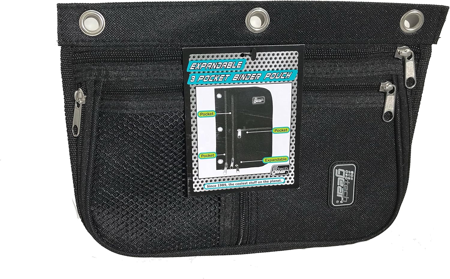 3 Pocket Expandable Binder Pouch (black) Office Products