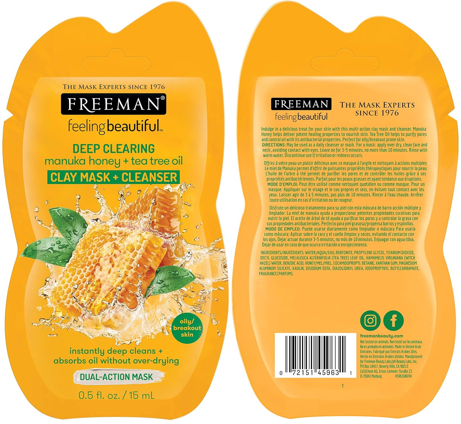 Freeman 12 Mask Party Pack - Anti-Stress Clay, Clearing Peel-Off, Deep Cleanser, Hydrating Gel, Detoxifying Mud : Beauty