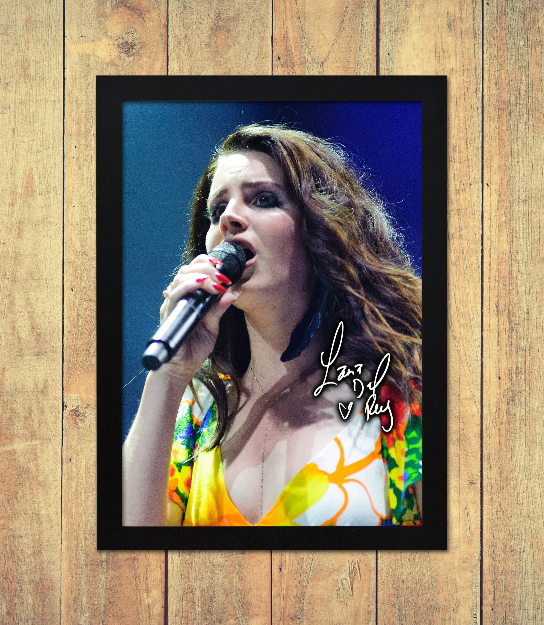 Lana Del Rey 1 - High Gloss Printed Poster - A4 (210 x 297 mm) PERSONALISED FRAMED