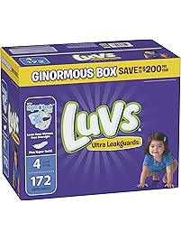 Luvs Ulta Leakguards Disposble Diapers, Size 4, 172 Count, ONE Month Supply