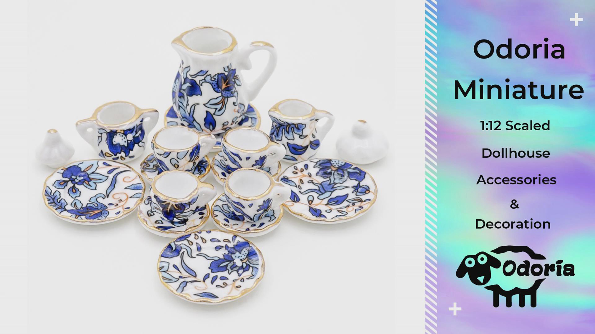 6 Odoria+Miniature+Porcelain+Dollhouse+Accessories