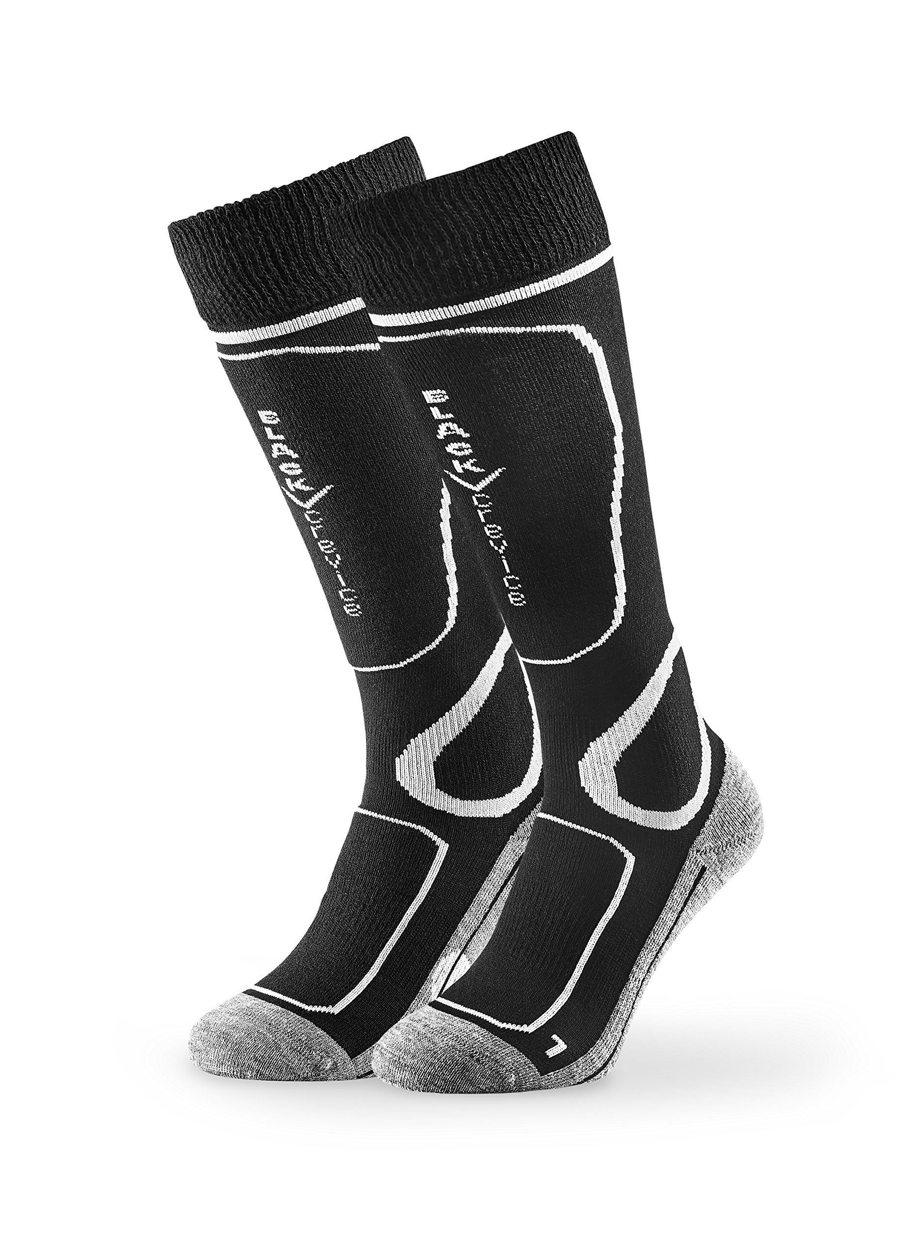 Black Crevice Men's Ski Socks – 1 Pair White Black/White, 12 – 2