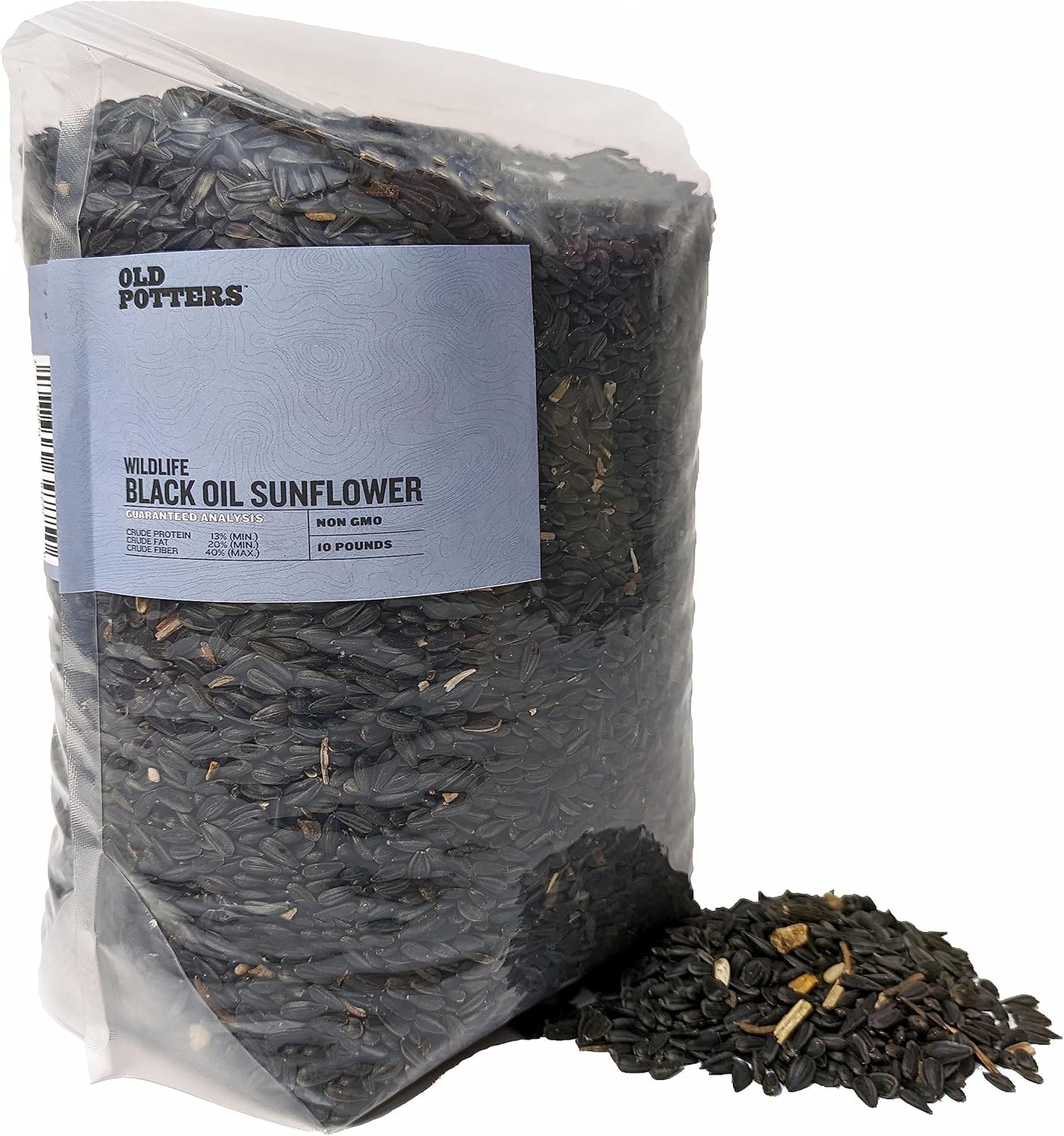 Birds - Old Potters Wildlife Black Oil Sunflower Seeds for Birds and Wildlife, Non-GMO & USA Grown on Small Farms (12 lbs)
