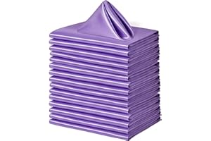 Counfeisly 100 Pack Square Satin Dinner Napkins, 20x20 Inches Silky Soft Smooth Table Cloth Napkins for Restaurant Weddings Banquet Party Decoration, Light Purple