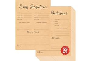 GETHELUD 55PCS Baby Predictions and Advice Cards, Double Sided Baby Shower Decorations Cards Wishes to Baby for Parents