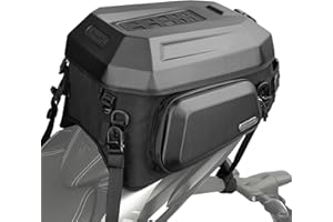 Rhinowalk Motorcycle Tail Bag, Waterproof Hard Shell Rear Seat Bag, 23-35L Expandable Helmet & Luggage Storage for Motorbikes