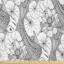 Ambesonne Asian Fabric by The Yard, Sketch Style