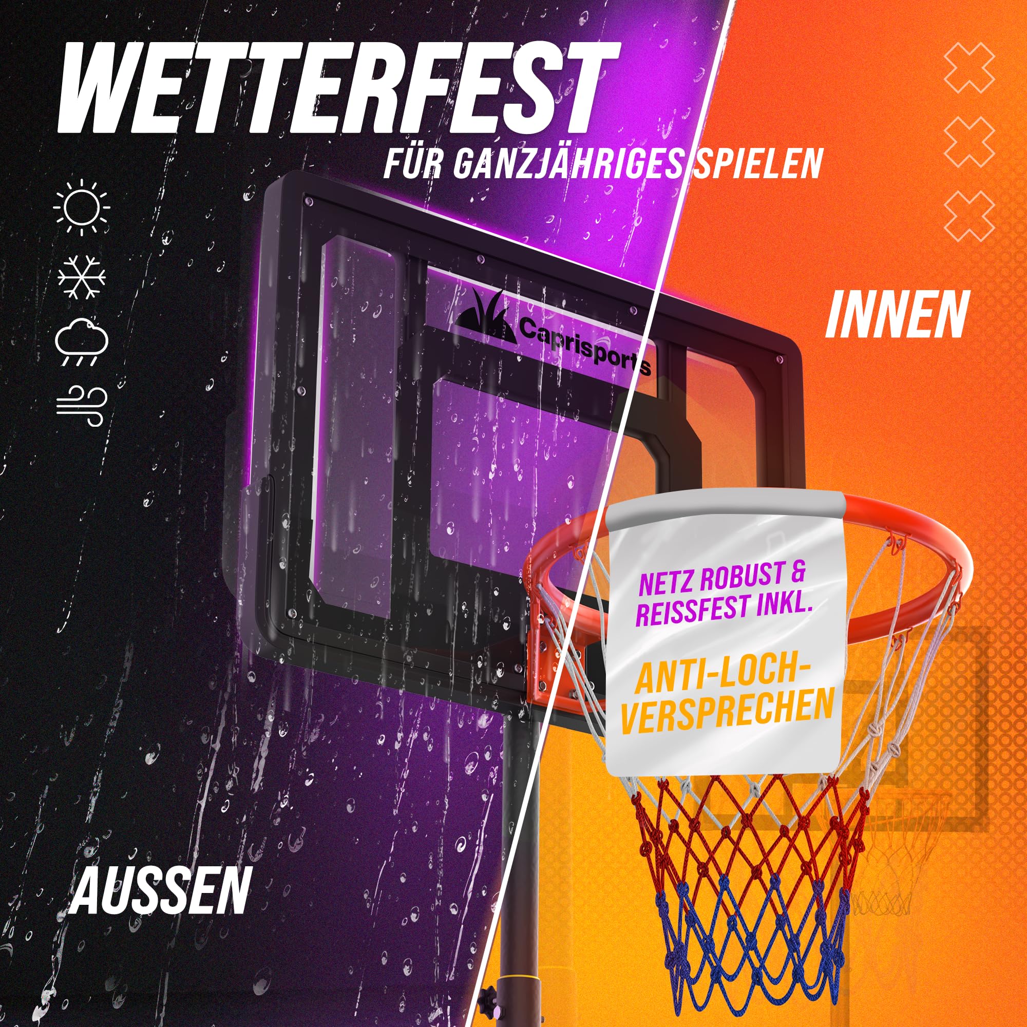 Basketballkorb Outdoor [mit Sandsack & Ball] – Basketball Korb höhenverstellbar – Wetterfester Basketballkorb mit Ständer – Basketballkörbe für Kinder und Erwachsene - Basketball Hoop – 210 cm 7