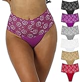 Umiehary High Waist T Back Lace Fashion & Retro Thick Band Women Thongs with Multiple Colors Plus Size