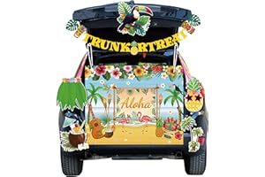 BMMFF Halloween Trunk or Treat Car Stickers Decorations Kit for SUV Outdoor Halloween Hawaii Decor for Garage Truck Outside Archway Door Patio Supplies. (Hawaii)
