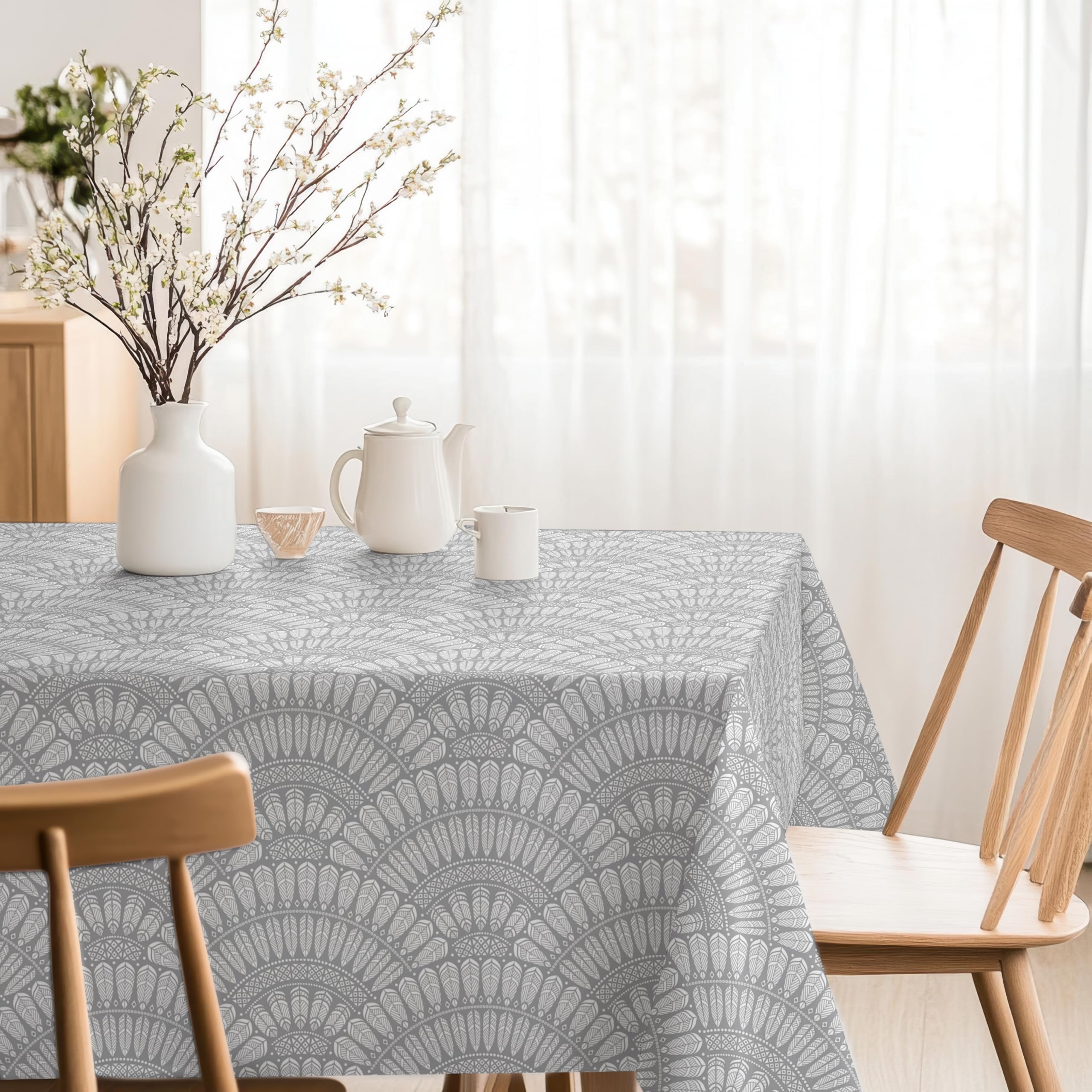 Martina Home 100 x 140cm Cies Resin Coated Tablecloth Grey — image 1