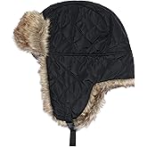 IgloosBuilt Men's Taslon Faux Fur Quilted Trapper Hat - Outdoor Hat for Cold Weather