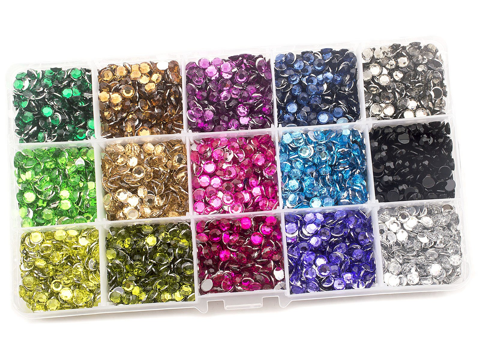 Summer-Ray 5mm Assorted Colour Rhinestones in Storage Box Set #1