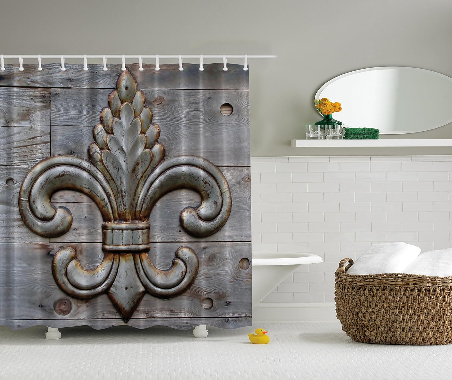 Amazoncom Ambesonne Fleur De Lis Shower Curtain Home Antiques