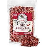 Chile De Arbol 5oz - Dried Whole Red Chili Peppers, Premium All Natural Stemless, Resealable Bag. Use in Mexican, Chinese and
