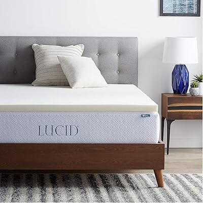 LUCID 2 Inch Traditional Foam 2.0 Ventilated Mattress Topper
