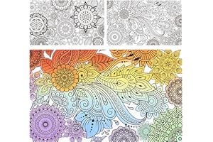 Penitue 2pcs Jumbo Mandala Coloring Posters, 100x60cm/39.37x23.62in Large Motivational Coloring Posters Giant Poster for Kids Adults Teens Art Craft Wall Party Supplies (Style 1)