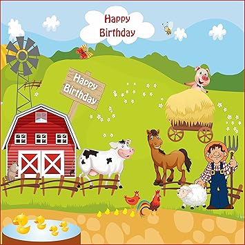 Untumble Farm Barnyard Theme Birthday Party Banner Amazon In