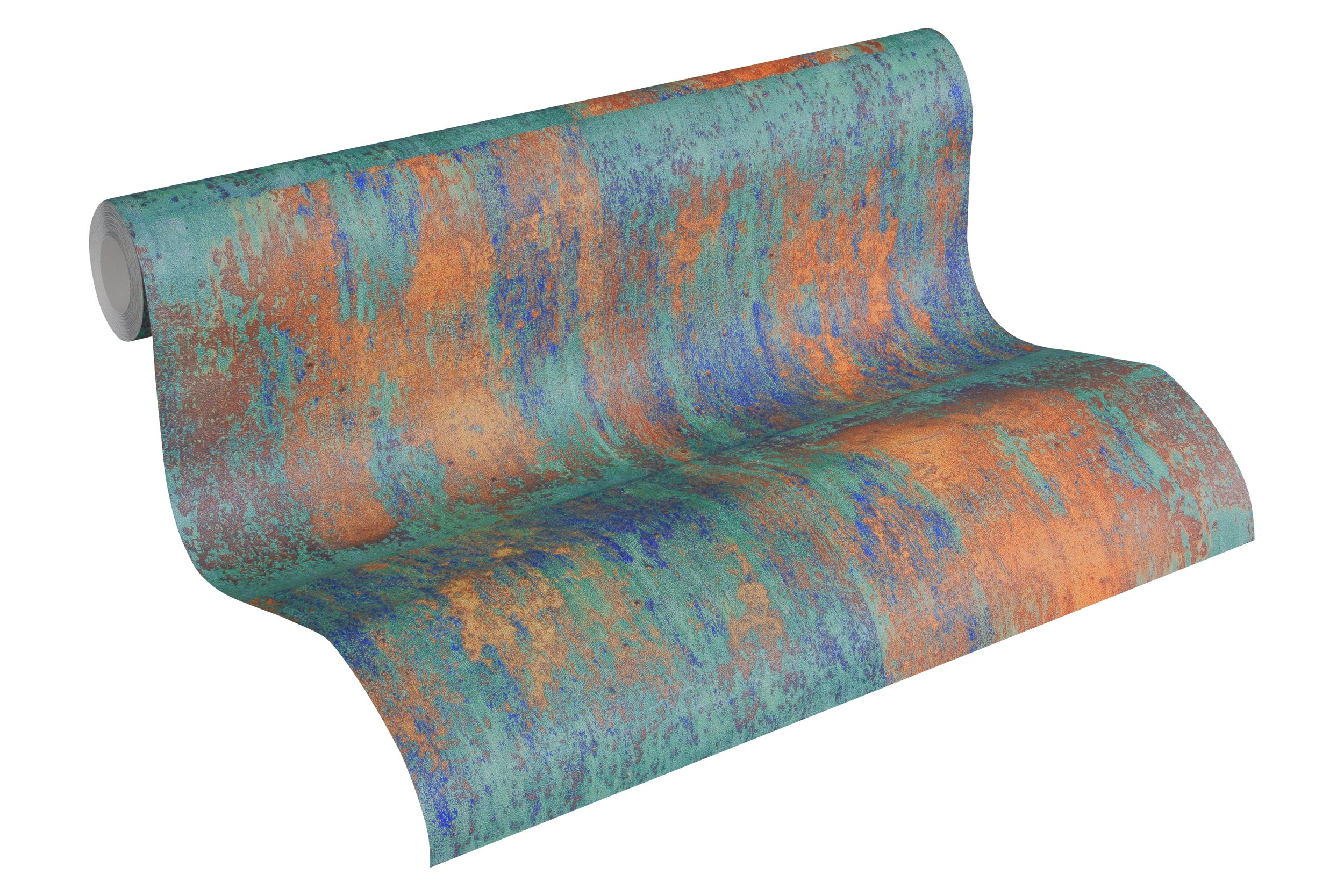 A.S. Création Vintage Wallpaper Elements Non-Woven Wallpaper 10.05 m x 0.53 m Blue Brown Copper Made in Germany 361181 36118-1