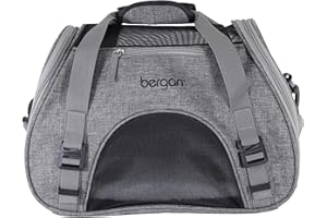 Coastal Pet Bergan Comfort Carrier - Breathable Travel Carrier for Dogs & Cats - Heather Grey, 16" x 8" x 11"