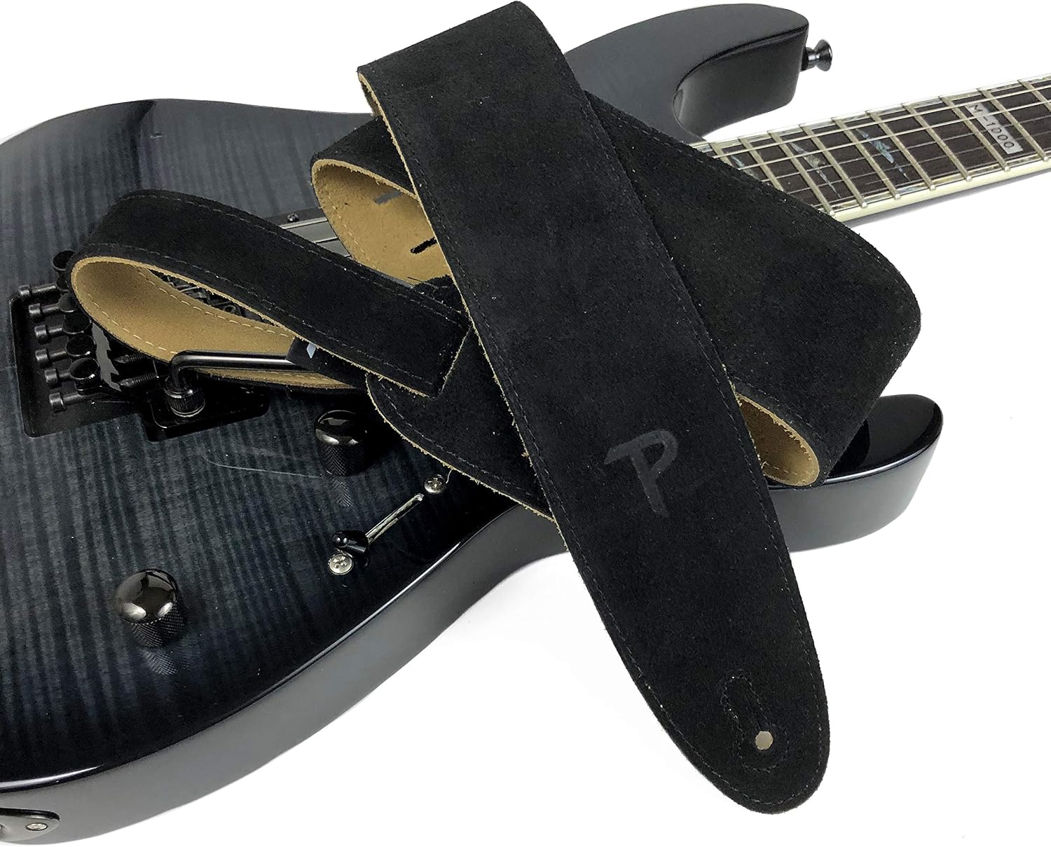 Perri’s Leathers Ltd. - Guitar Strap - Suede - Black - Adjustable - For Acoustic/Bass/Electric Guitar - Made in Canada (BBS-202) - Image 5